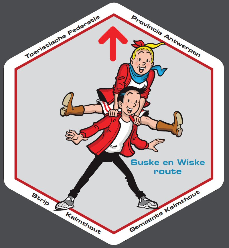Startbord Suske en Wiske Route te Kalmthout